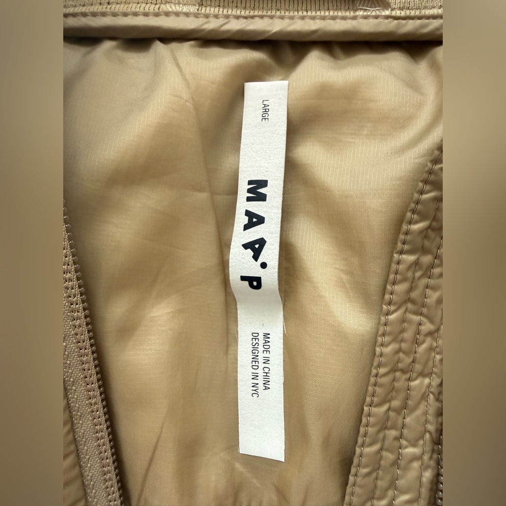 MAAP x The Arrivals Alt Road Jacket - Sand Gold, Hooded Packable Quilted, Side - Picture 3 of 15